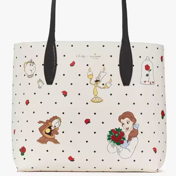 MAKE AN OFFER Kate spade Disney X Beauty And The Beast Small Reversible Tote NWT - Picture 3 of 5